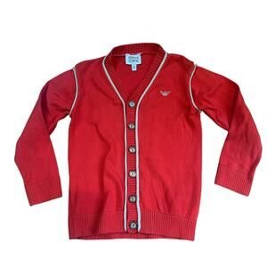 NWOT Armani Junior Red Cotton Cardigan Sweater 3A (103 cm)